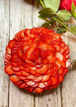 Foto principal de Tarta de fresas con crema pastelera en Airfryer