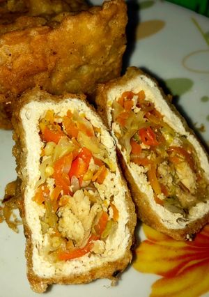 Foto resep Tahu Mercon isi ayam sayur