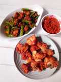 Set Menu (Oseng Kacang Panjang Tempe, Ayam Goreng Bawang Putih, Sambal Cibiuk Khas Garut)