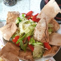 A picture of Fattoush Salad, middle easten pitta Salad. 😊.
