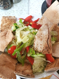 A picture of Fattoush Salad, middle easten pitta Salad. 😊.