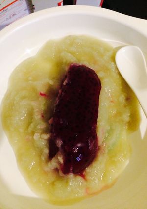Foto resep Dragon Fruit Jelly with Cheesy Sweet Potato Sauce Mpasi+