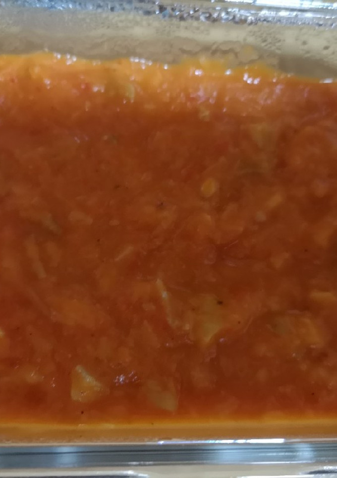Una foto de Bacalao en salsa de pimiento