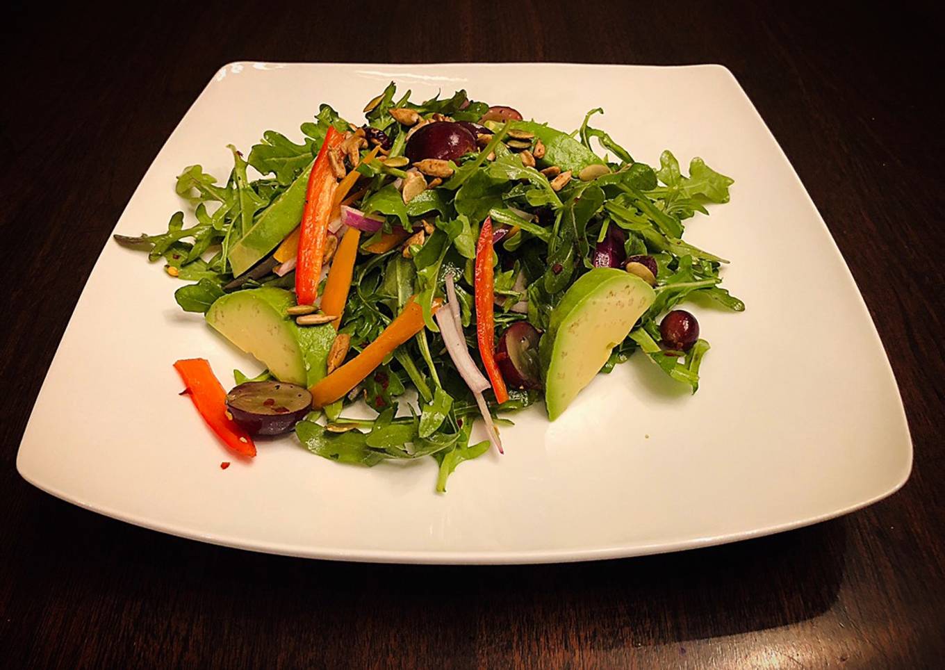 Easy Healthy Arugula Avocado Salad with Lemony Dressing