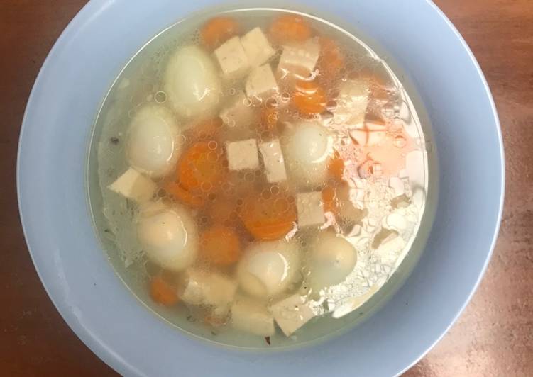 Bagaimana Membuat Makanan Anak Sup Telur Puyuh &amp; Tahu, Lezat Sekali