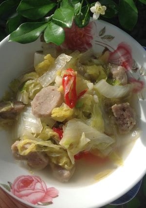 Foto resep Tumis Sawi Putih Bakso Berkuah