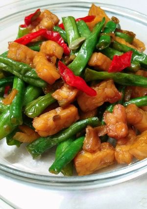 Foto resep Tumis tempe kacang panjang