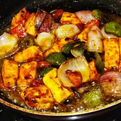 A picture of Spicy Indo Chinese style Chilli paneer.