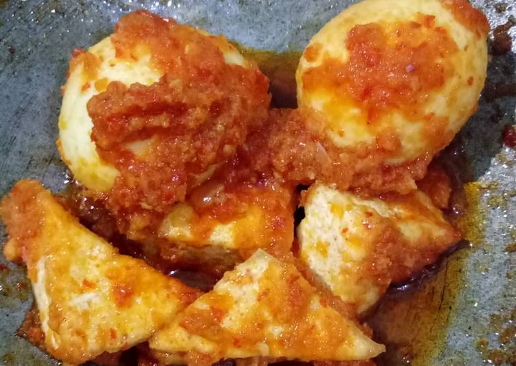 Balado telur + tahu