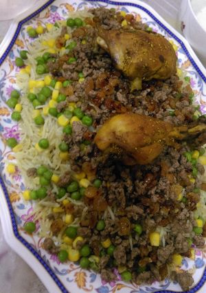 صورة لوصفة أرز بالبازيلاء والذرة