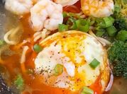 A picture of spicy prawn soup