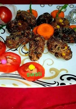 A picture of Spinach corn kabab.