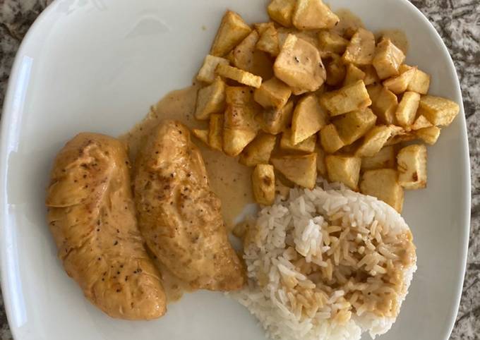 Step-by-Step Guide to Make Homemade Creamy wine chicken for Vegetarian Food