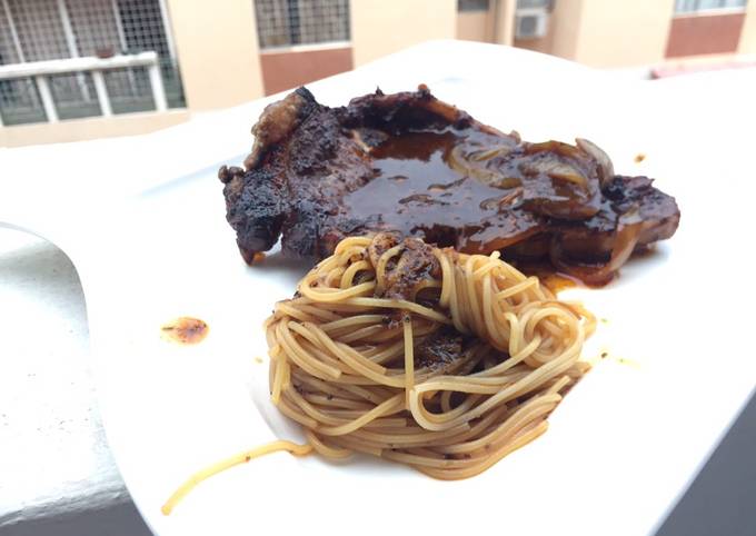 Baked Lamb Chop in Honey and Spicy Xo Black Pepper Sauce