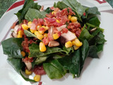Ensalada de espinaca con tocino agridulce