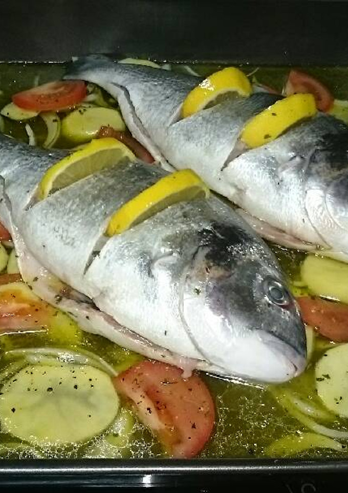 Una foto de 🐡🐡Dorada al horno 🐡🐡