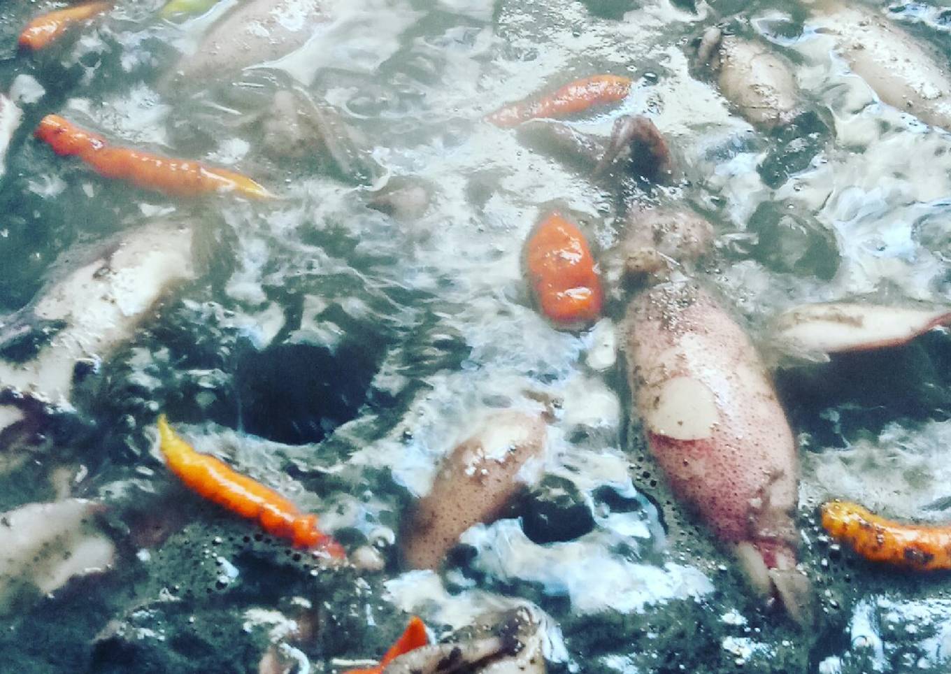 Cumi hitam / Iwak dengan bumbu cincang