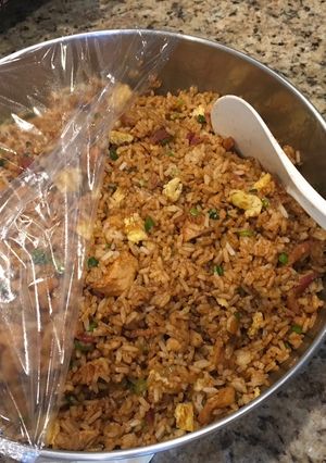 A picture of Arroz Chaufa (Peruvian Chicken Fried Rice).
