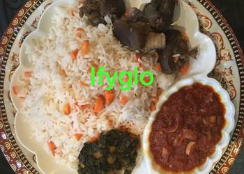 Easiest Way to Cook Delicious Rice with goat meat tomato sauce