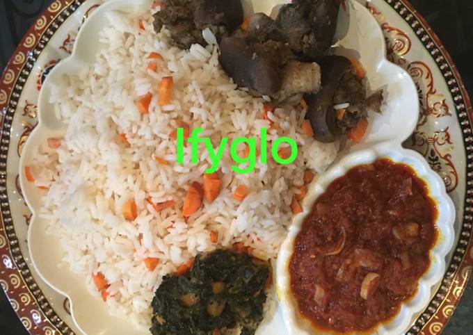Rice with goat meat tomato sauce