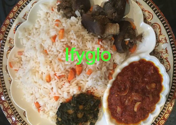 Steps to Make Homemade Rice with goat meat tomato sauce