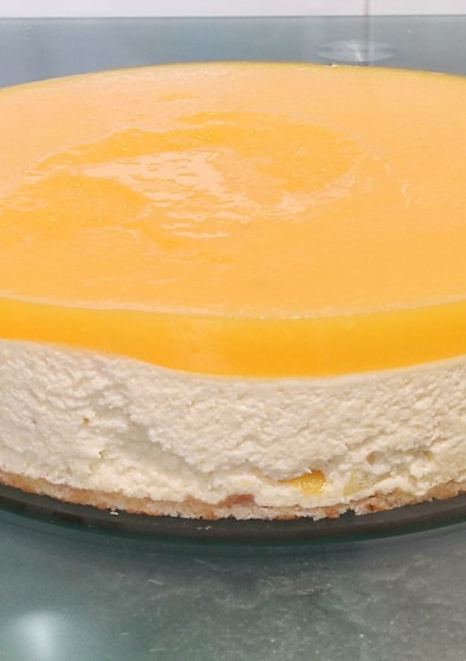 Una foto de Tarta mousse de mango sin horno