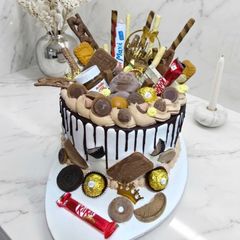 A picture of Layered Nescafe and Chocolate Birthday Cake.