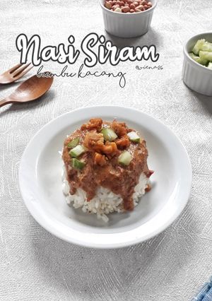 Foto resep Nasi Siram Bumbu Kacang