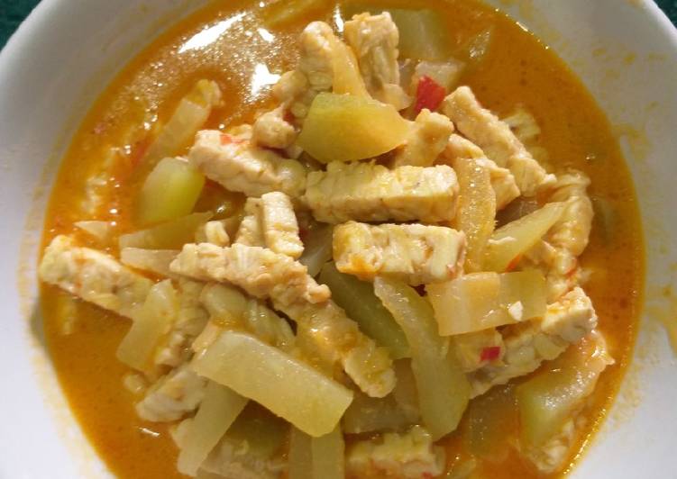 Cara Gampang meracik 23.Sayur labu siam tempe Anti Gagal