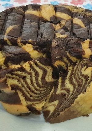 Foto resep Keto Zebra cake rendah karbo