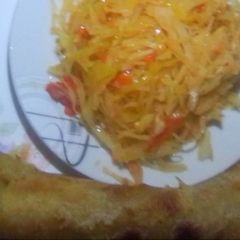 Sauted Cabbage with White Chapatis#CookedwithCookpad A picture of Sauted Cabbage with White Chapatis#CookedwithCookpad.