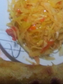 A picture of Sauted Cabbage with White Chapatis#CookedwithCookpad.