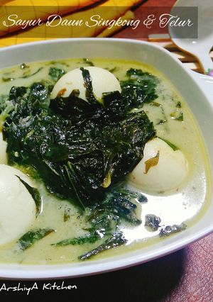 Foto resep Sayur Daun Singkong & Telur