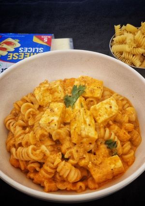 A picture of Paneer Fusilli Pasta.