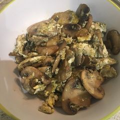 Mix of mushrooms and eggs A picture of Mix of mushrooms and eggs.