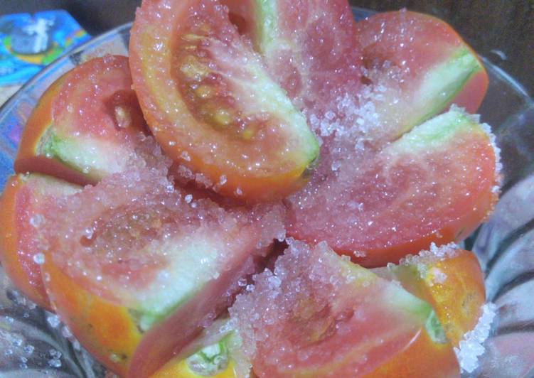 step by step Memasak Tomat potong #2 Jadi, Enak Banget