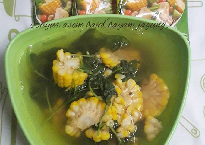 Sayur asem baja(bayam jagung)