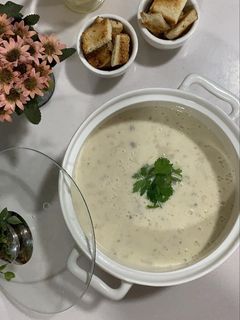 صورة لوصفة شوربة المشروم 🍄