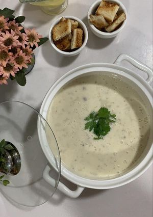 صورة لوصفة شوربة المشروم 🍄