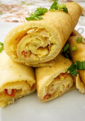 Egg and cheese crepes রেসিপির প্রধান ছবি