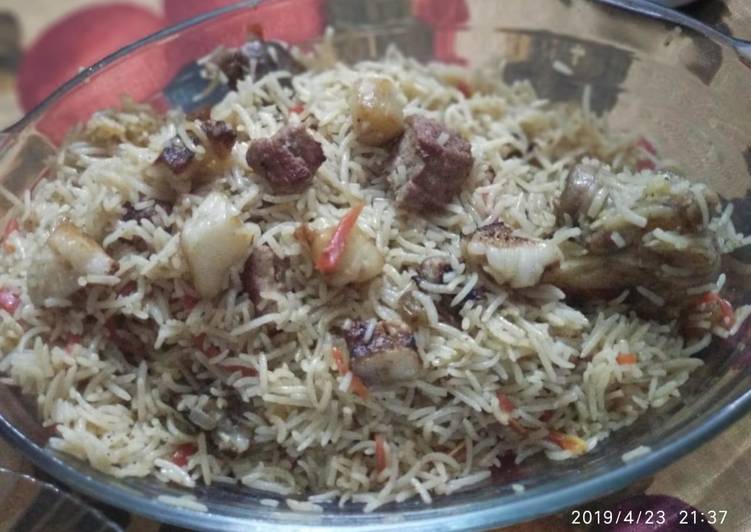 Steps to Prepare Homemade Afghani pulao #CookpadApp