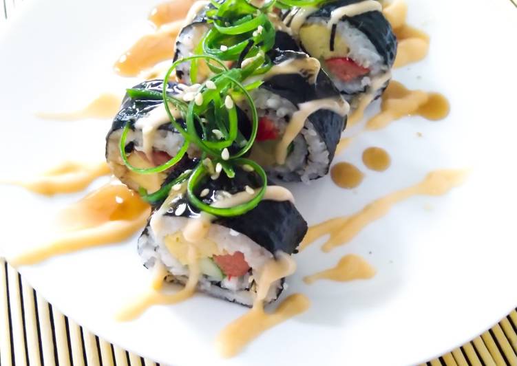 Sushi Roll with Teriyaki Sauce