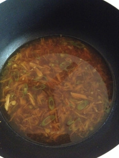 A picture of Hot and sour Chicken soup.