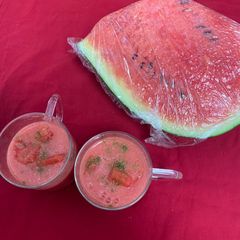 Ice apple watermelon juice A picture of Ice apple watermelon juice.