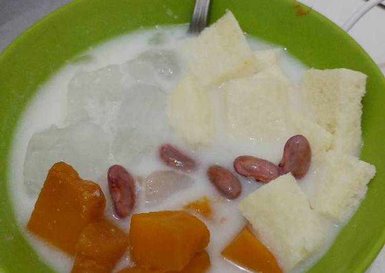 Es Vitamin E (waluh, kacang merah & Roti tawar)