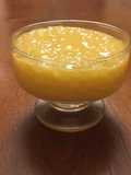 Postre de mango-maracuyá con perlas de sagú