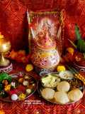 Puri - Rice Kheer - Chana Masala - Durga Ashtami Navami Bhog - Kanya Bhoj - Kanya Pujan - Naividhya