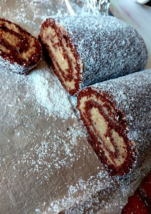Gesztenyés keksztekercs recept fotója
