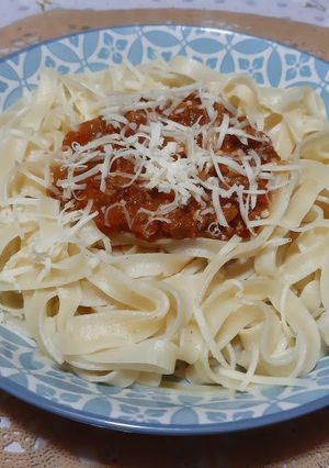 Une photo de Tagliatelles sauce bolognaise 🍝