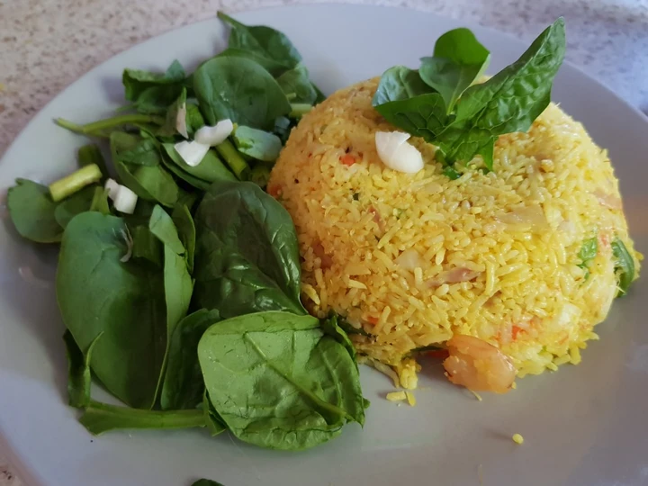 Recipe My Saffron tumeric Rice with cod, prawns and veg the Delicious Can spoil the tongue